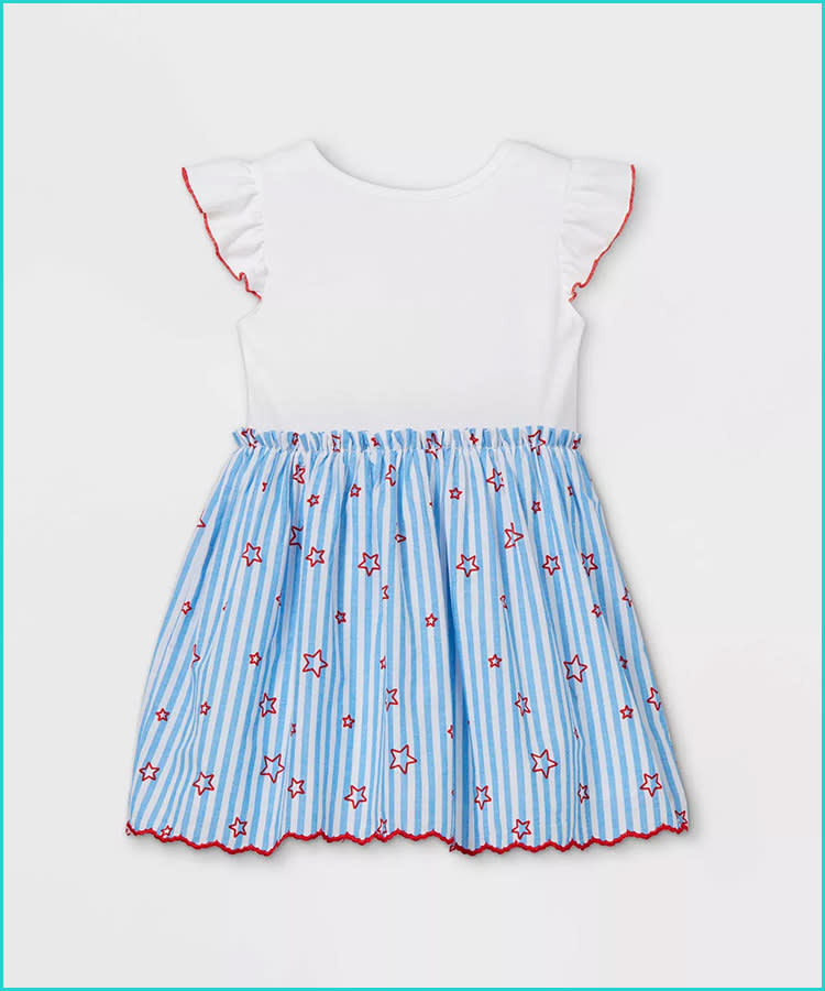 Cat & Jack Baby/Toddler Girl American Flag Flutter Sleeve Gingham Dress Red 