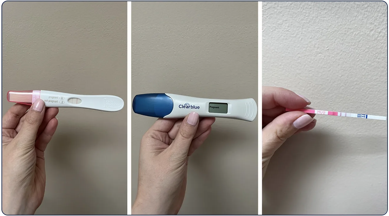 https://images.ctfassets.net/6m9bd13t776q/24BkwkptC3GBSWNGmdXCW6/fcbc1439670540dc4d267dde18fa8f37/pregnancy_tests_being_tested_for_the_bump_by_pregnant_tester.webp?q=75