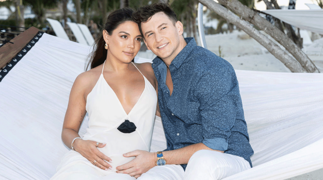 Giannina Gibelli and Blake Horstmann escape the cold to bask in the warm Caribbean sun as they celebrate their Babymoon at the new Sandals Dunn’s River in Jamaica on January 19, 2024 in Ocho Rios, Jamaica