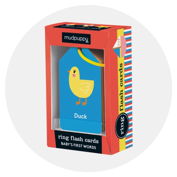 Mudpuppy Baby's First Words Ring Flash Cards Gift for 1 Year Old