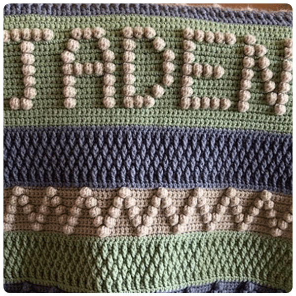 CrochetByDawnNoel Personalized Hand Crochet Baby Blanket with Name