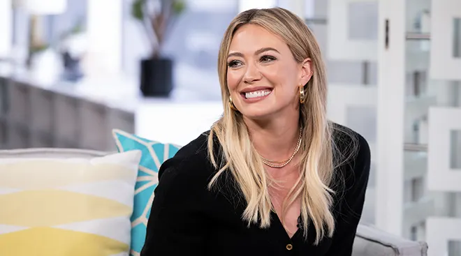 Hilary Duff stops by the Daily Pop set