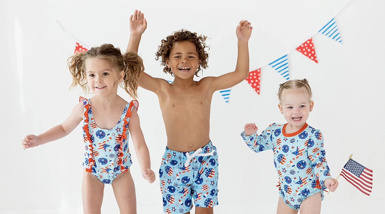 kiki + luly 4th of july swimsuit collection for baby and kids