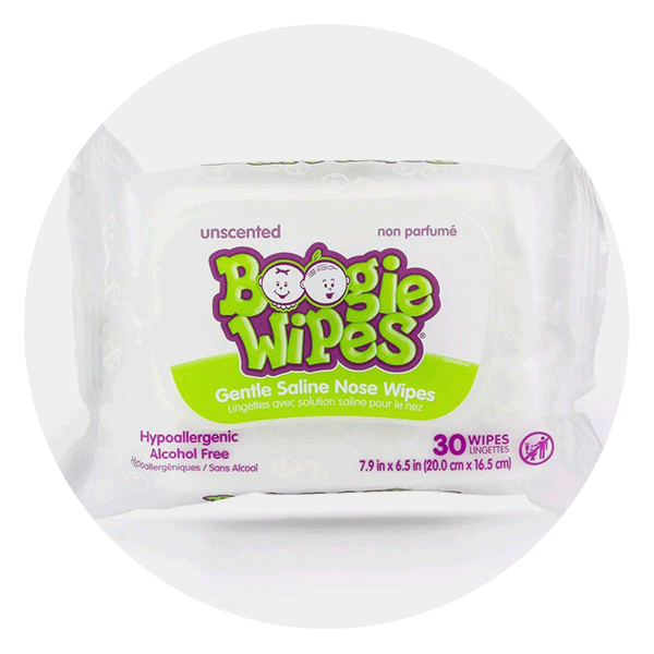 Boogie Wipes Saline Nose Wipes Unscented, 30 Count