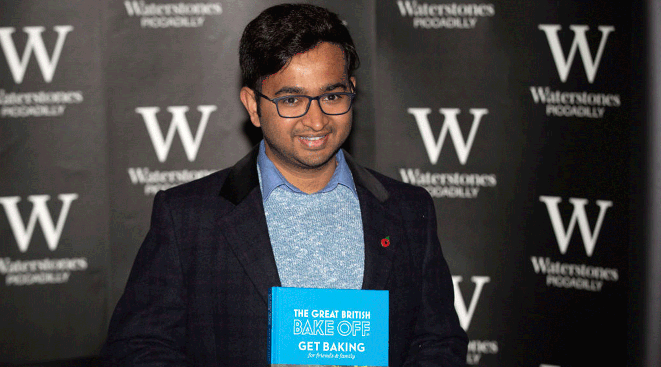 Great British Bake Off 2018 winner Rahul Mandal during a book signing of The Great British Bake Off: Get Baking for Friends and Family at Waterstones Piccadilly, central London