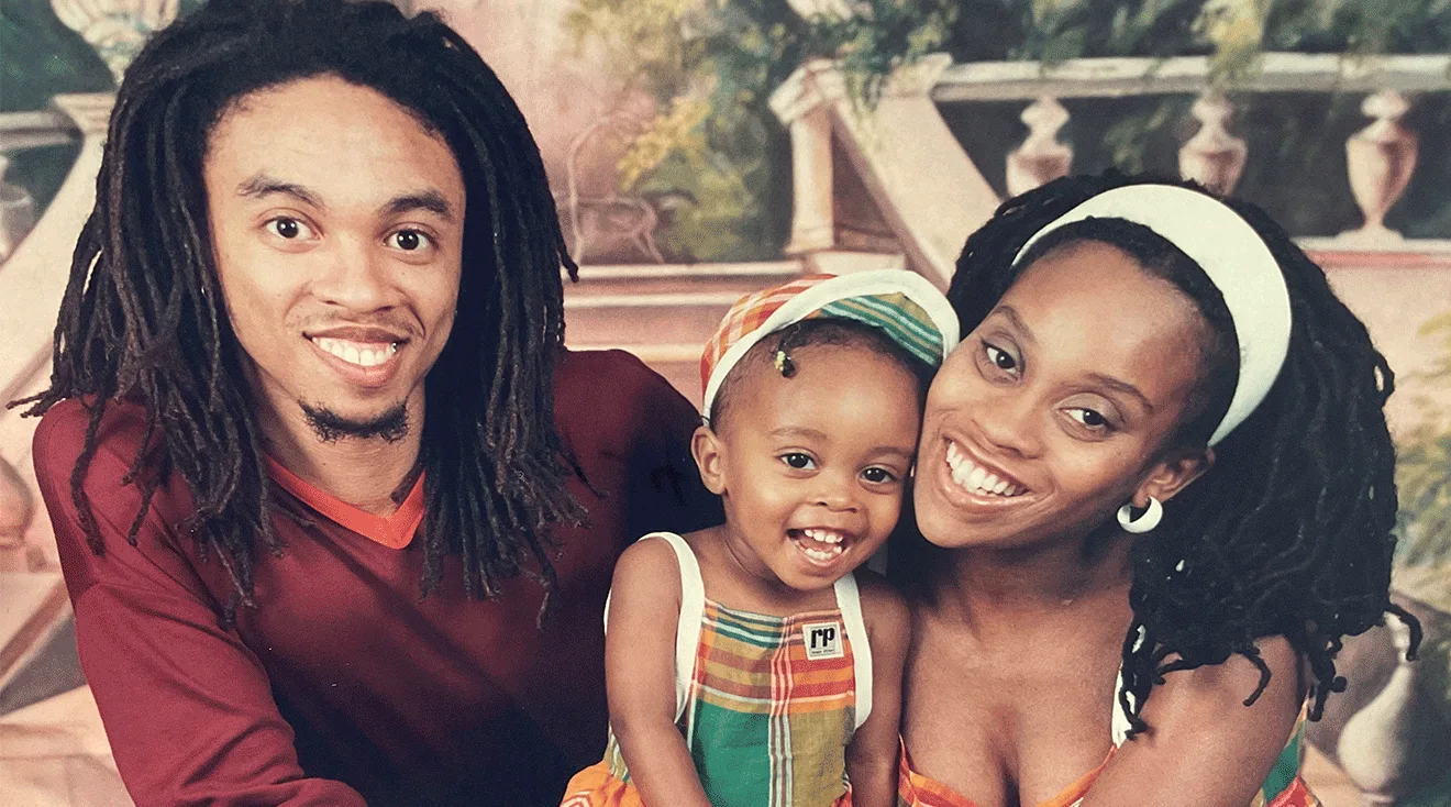 Yolande Clark-Jackson with her husband and daughter