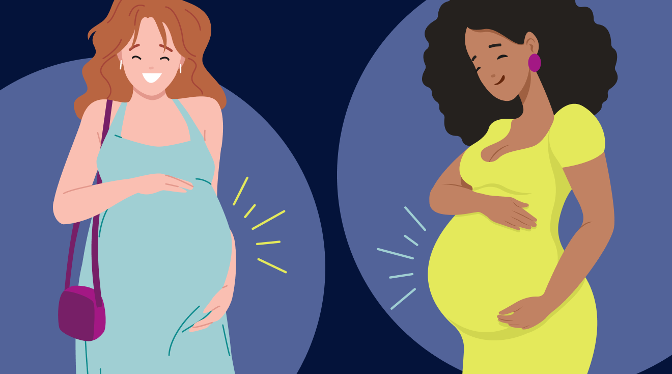 illustration of two pregnant women