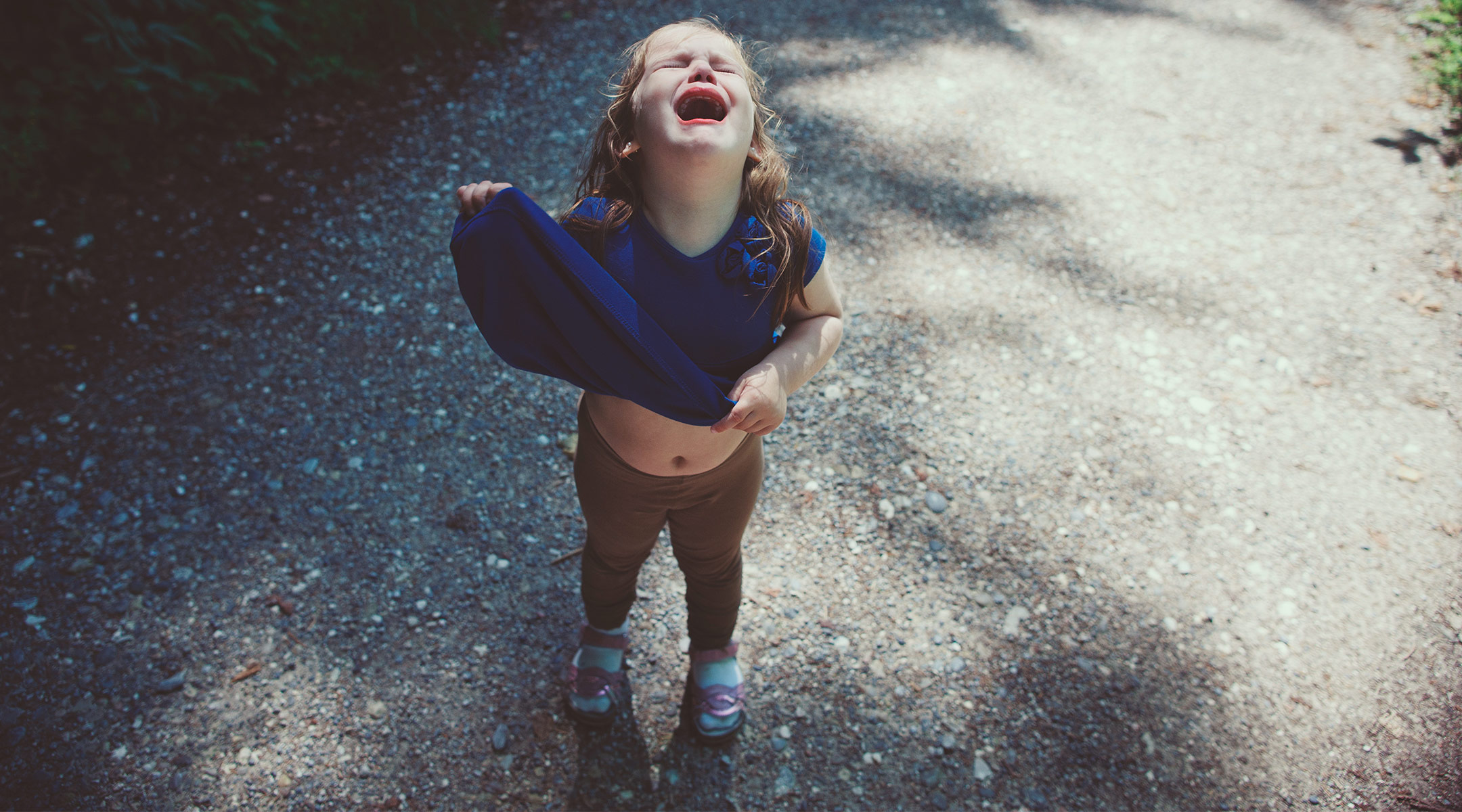 toddler girl having a tantrum