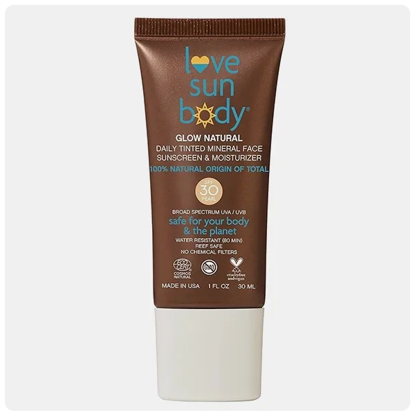 Love Sun Body Glow Natural Daily Tinted Mineral Face Sunscreen and Moisturizer