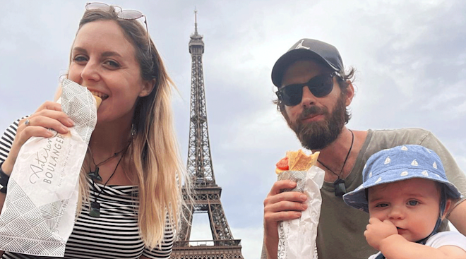 world's most well-traveled baby in paris with mom and dad
