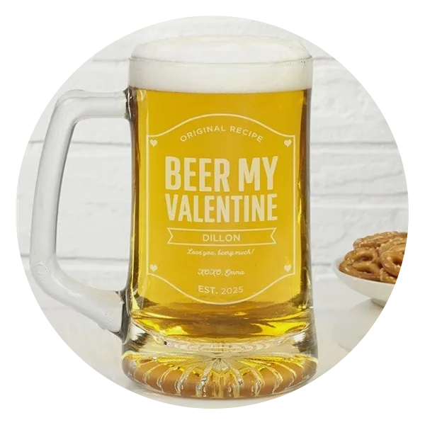 Personalization Mall Beer My Valentine 25oz. Engraved Beer Mug