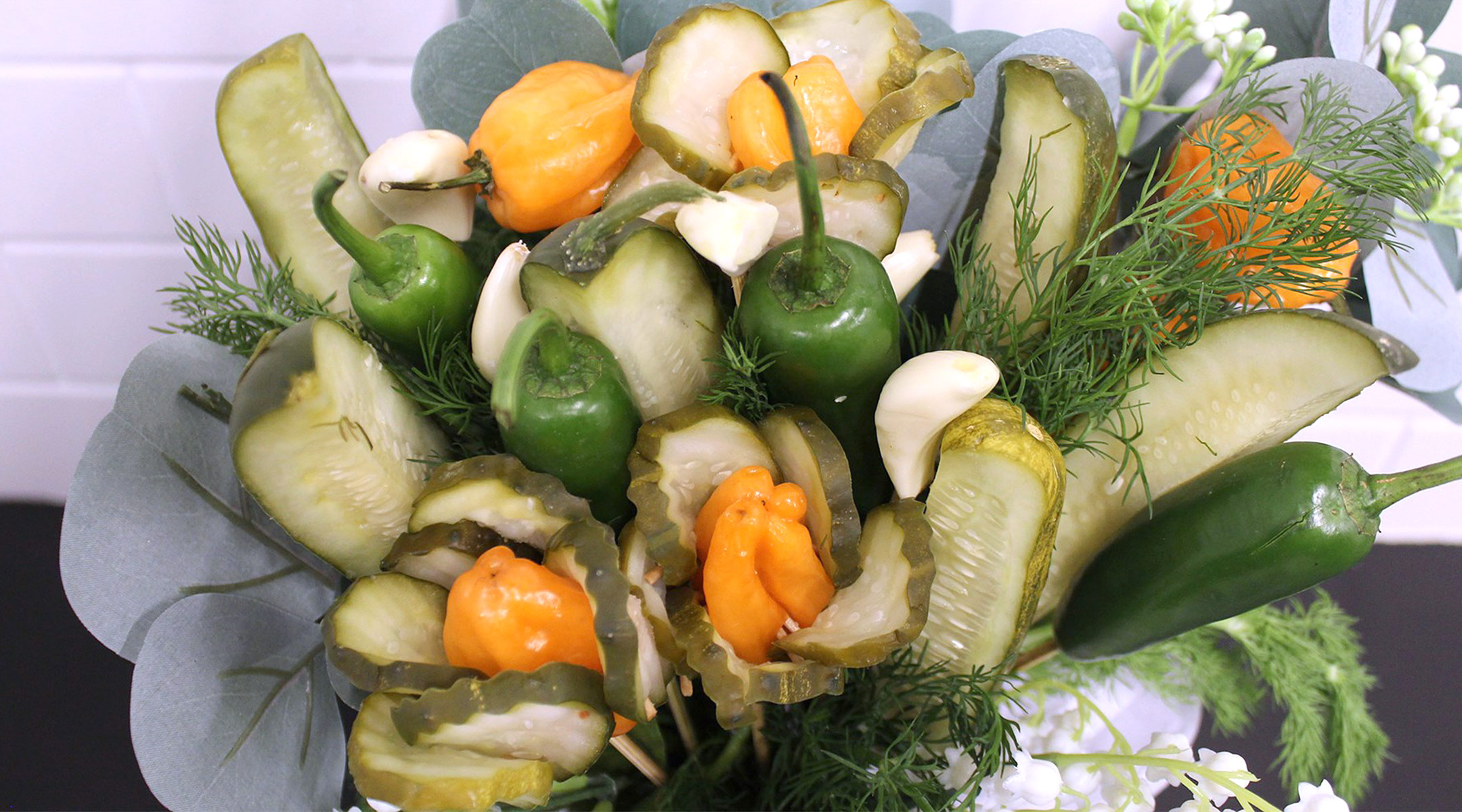 grillo's pickles makes pickle bouquets 