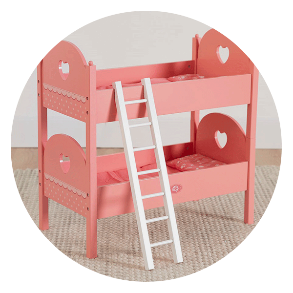 Emery’s World - Pretend & Play Double Doll Bed