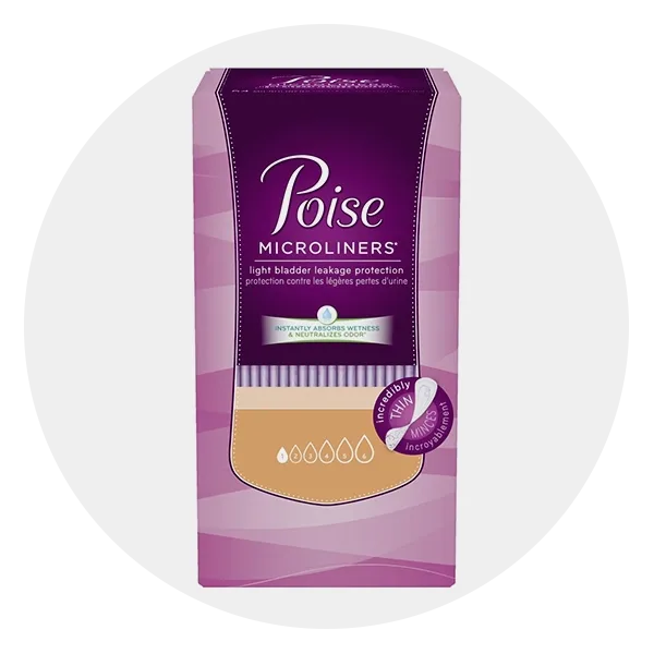 Poise Daily Microliners, Postpartum Incontinence Panty Liners, Lightest  Absorbency, Long, 50 Count