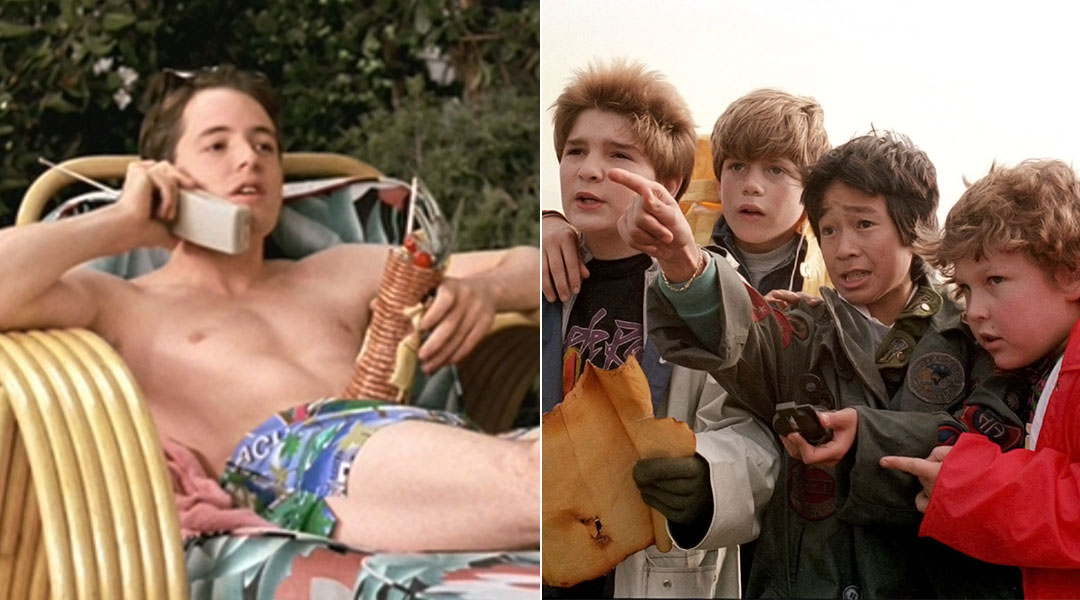 film stills from ferris bueller's day off and the goonies