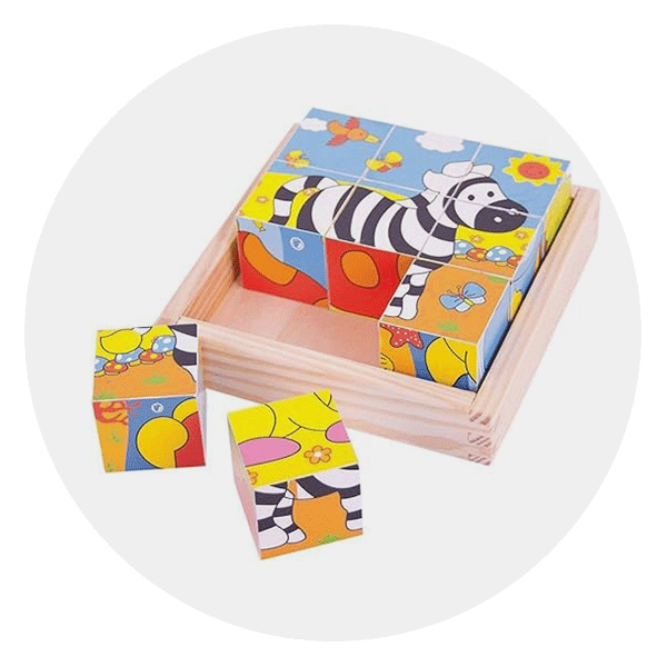 Bigjigs Toys Safari Holzpuzzle 3er Set – Je 6 Teile, Bunte Tiermotive, Für Kinder Ab 2 Jahren