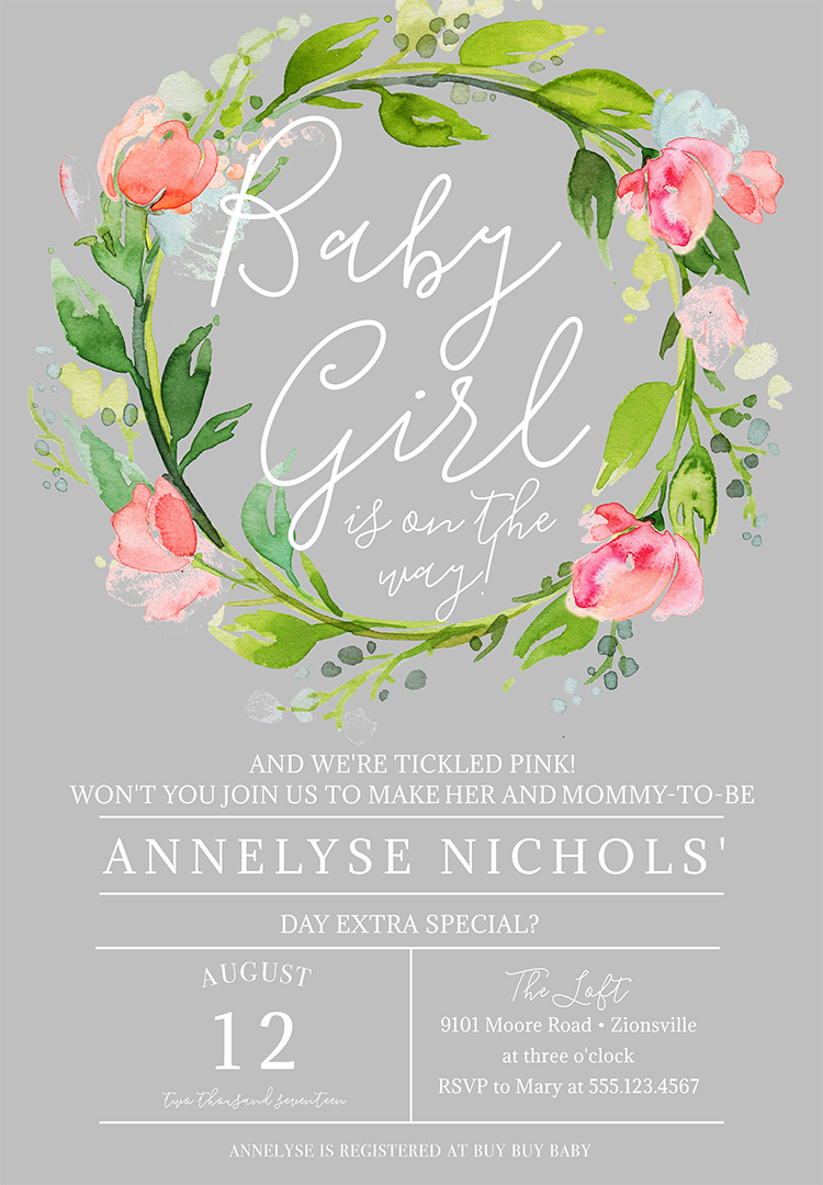 sweet baby girl invitations