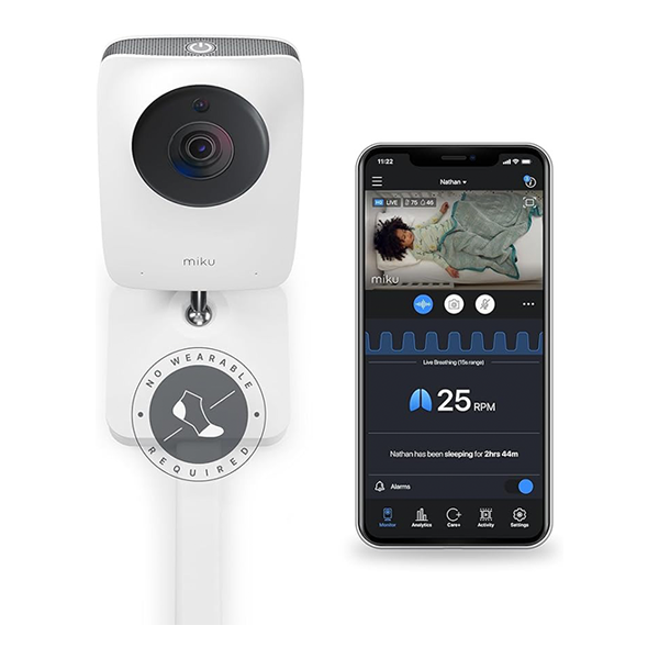 Miku Pro Smart Baby Monitor with Wall Mount