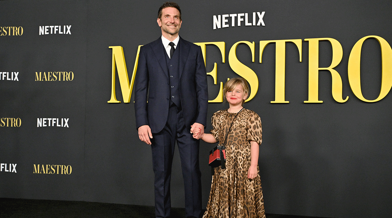 Bradley Cooper and Lea De Seine Shayk Cooper attend Netflix's "Maestro" Los Angeles Photo Call at Academy Museum of Motion Pictures on December 12, 2023 in Los Angeles, California