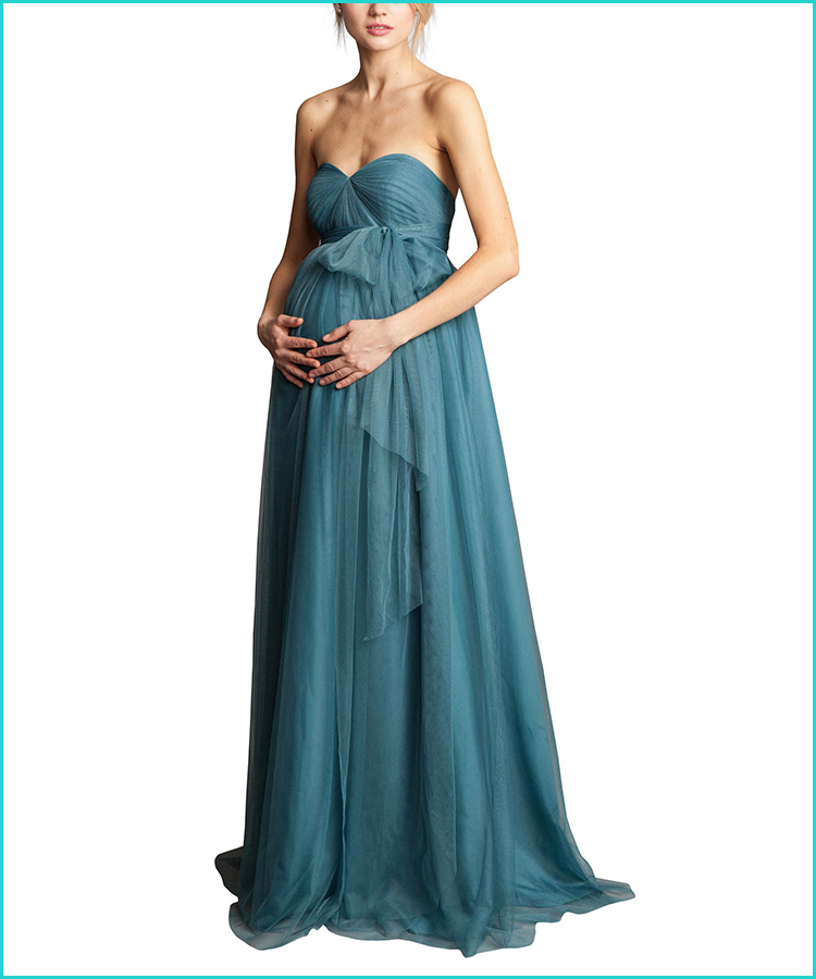 dark green maternity bridesmaid dress