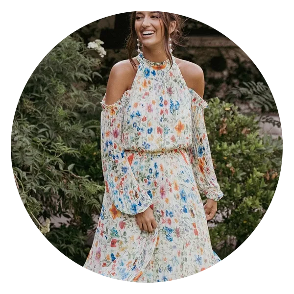 Petal + Pup Hilary Pleated Maxi Dress - Garden Floral