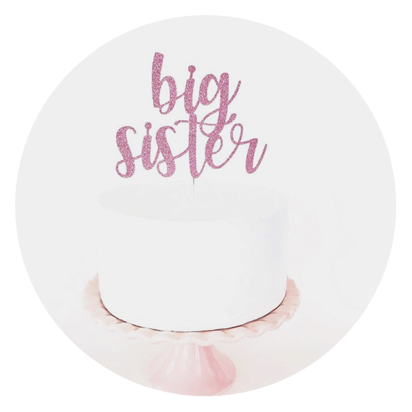 GlitterPartyCo Big Sister Cake Topper