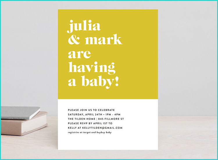 modern baby shower invites