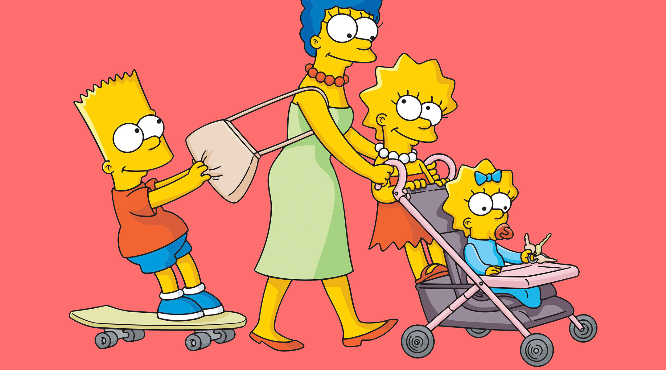 Marge Simpson with Bart, Lisa, and Maggie