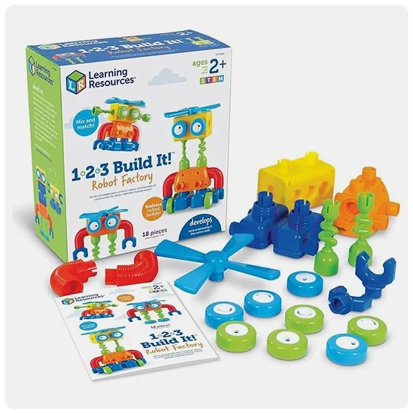 Learning Resources 1-2-3 Build It! Robot Factory