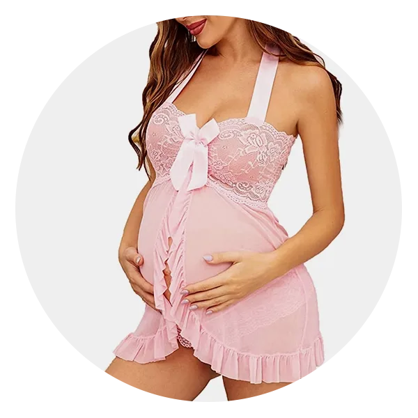 Avidlove Sexy Plus Size Babydoll Lingerie Lace Babydoll Underwear Sleepwear  Pink 16W