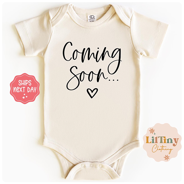 coming soon onesie pregnancy announcement