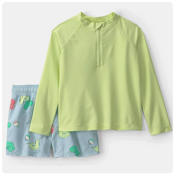 Carter's Toddler Boy 2-Piece Dinosaur Rashguard Swimsuit Set