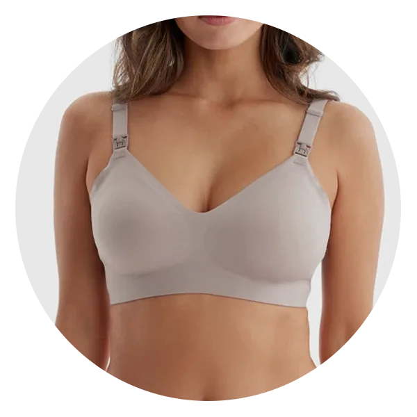 Momcozy Smooth Pumping Bra Hands Free, Comfort Nursing and Pumping Bra, S-3XL