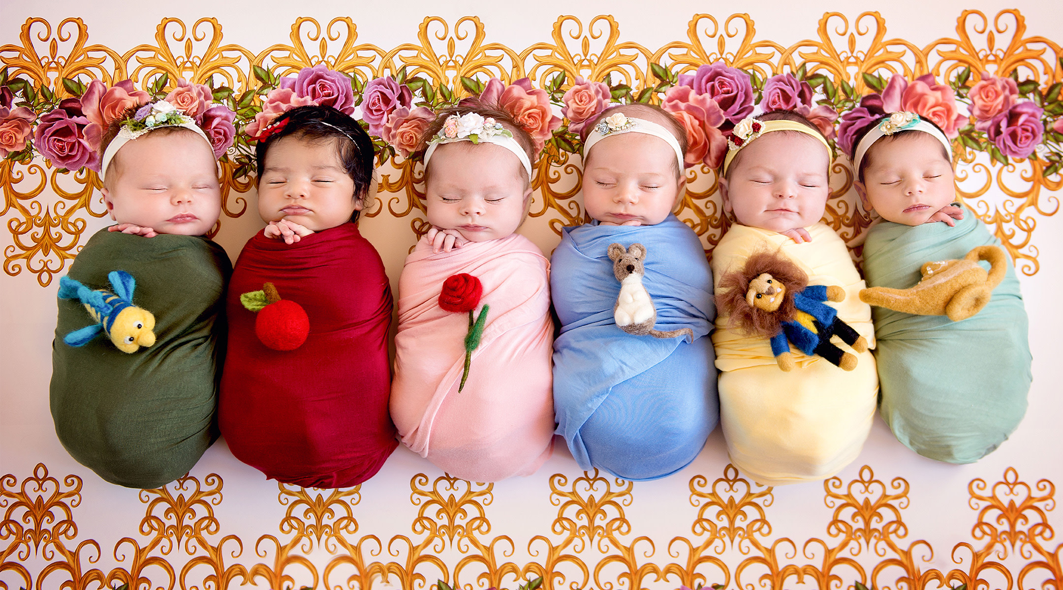 newborn dressed as disney princess