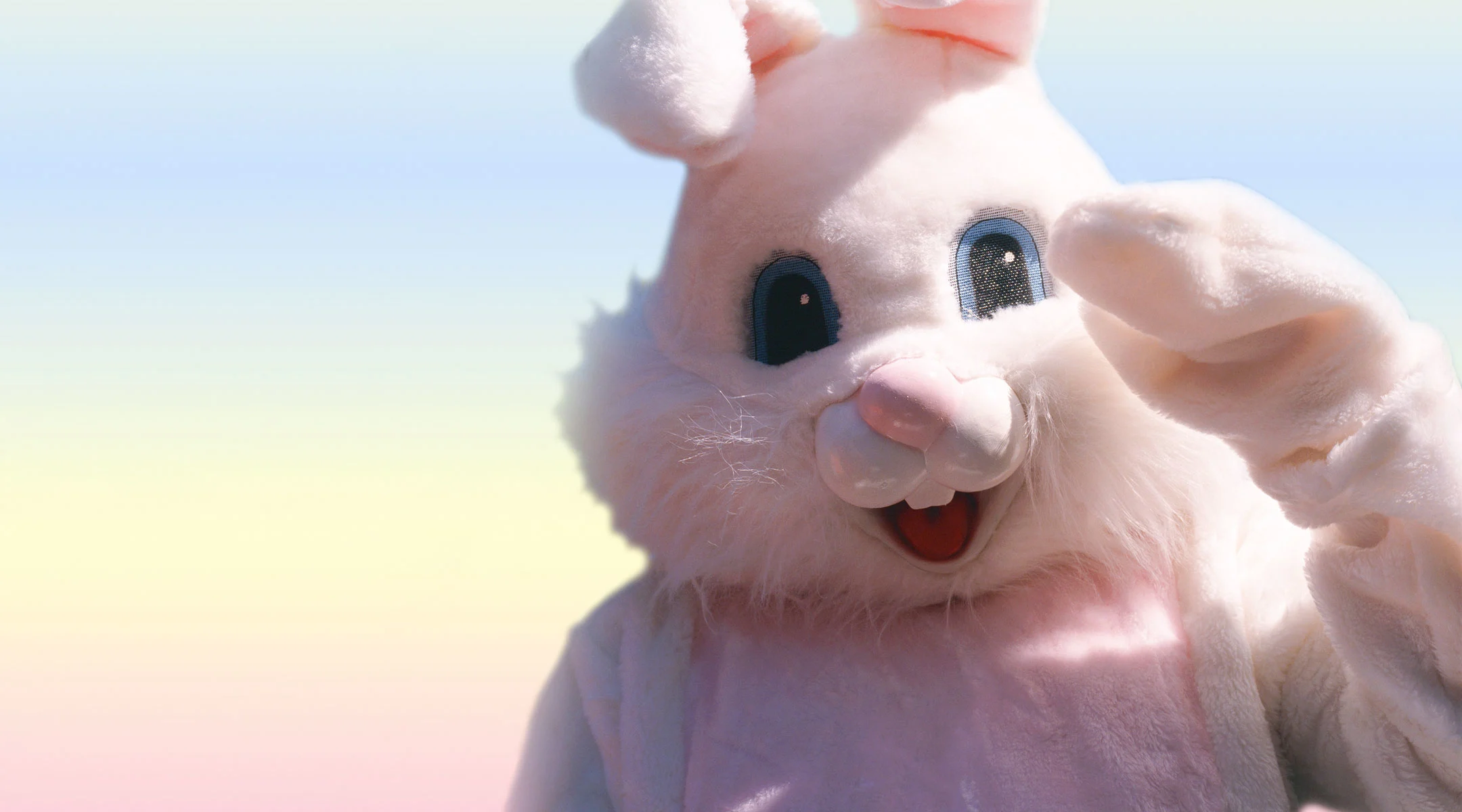 costumed creepy easter bunny