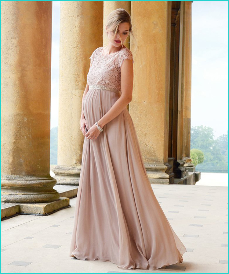 mauve maternity bridesmaid dress