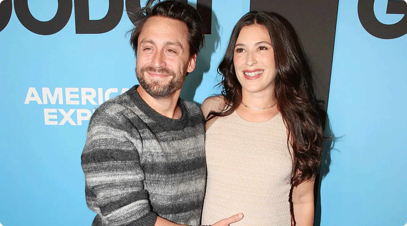 Kieran Culkin and Jazz Charton pose at the opening night of the new Jamie Lloyd production of Waiting for Godot on Broadway at The Hudson Theatre on September 28, 2025 in New York City