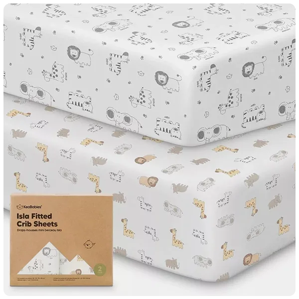 Keababies Isla Fitted Crib Sheets, 2 Pack