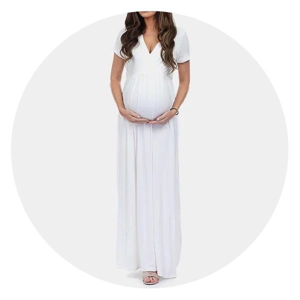 Open Lace Maternity Gown with Bell Sleeves- Sexy Mama Maternity