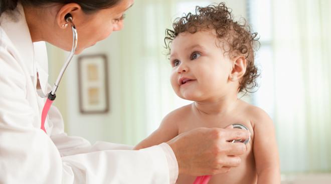 baby at doctor's office check up