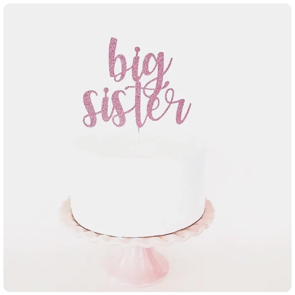GlitterPartyCo Big Sister Cake Topper