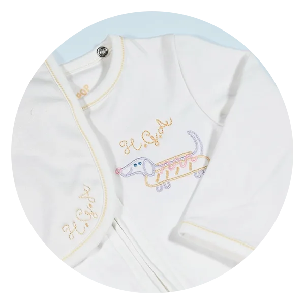 Pip Pea Pop The Babysuit with Bib in Hip-Hop Hotdog