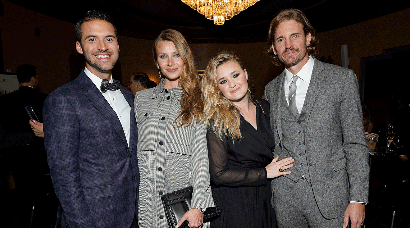 Stephen Ringer, Aly Michalka, AJ Michalka, and Josh Pence attend The Art of Elysium's 25th Anniversary HEAVEN Gala at The Wiltern on January 06, 2024 in Los Angeles, California