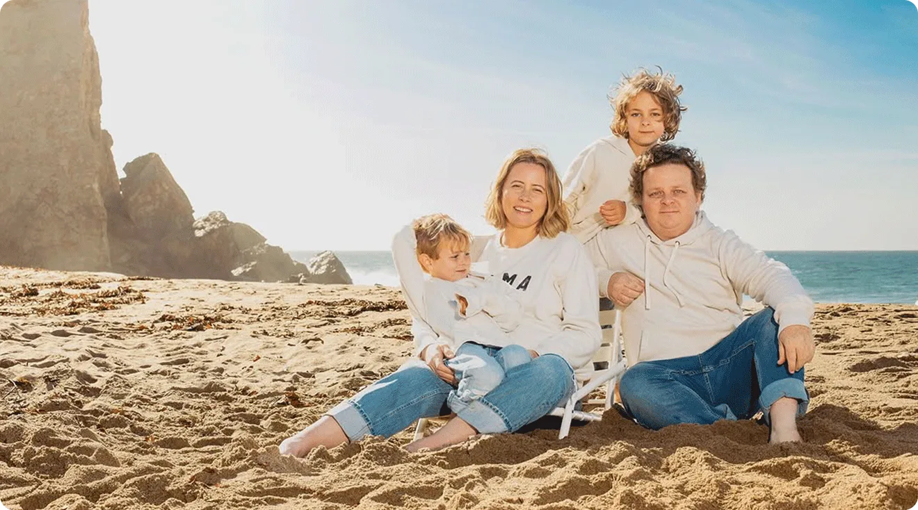 patrick renna and family on the beach