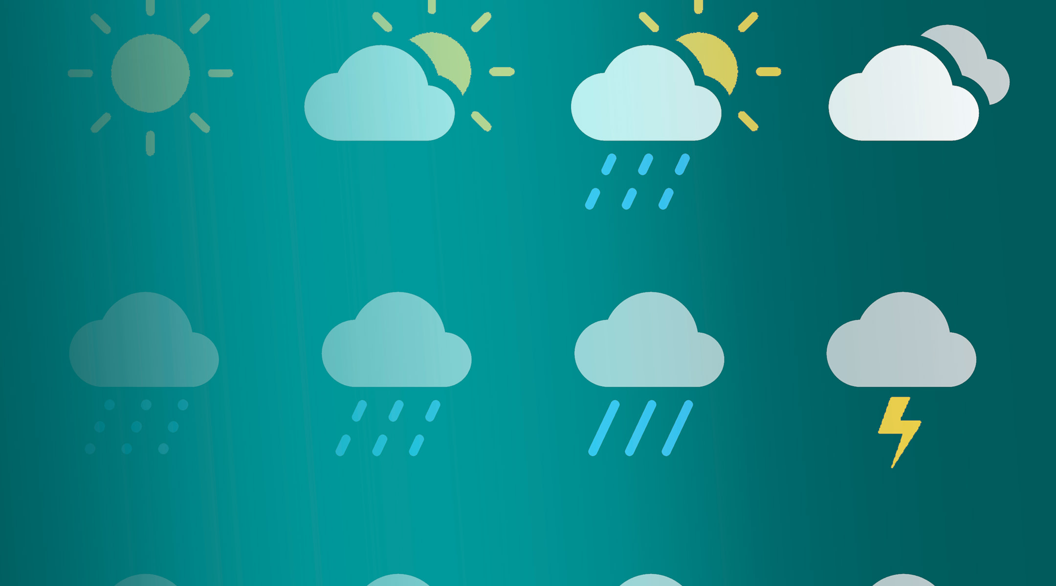 rain, clouds, sun weather icons