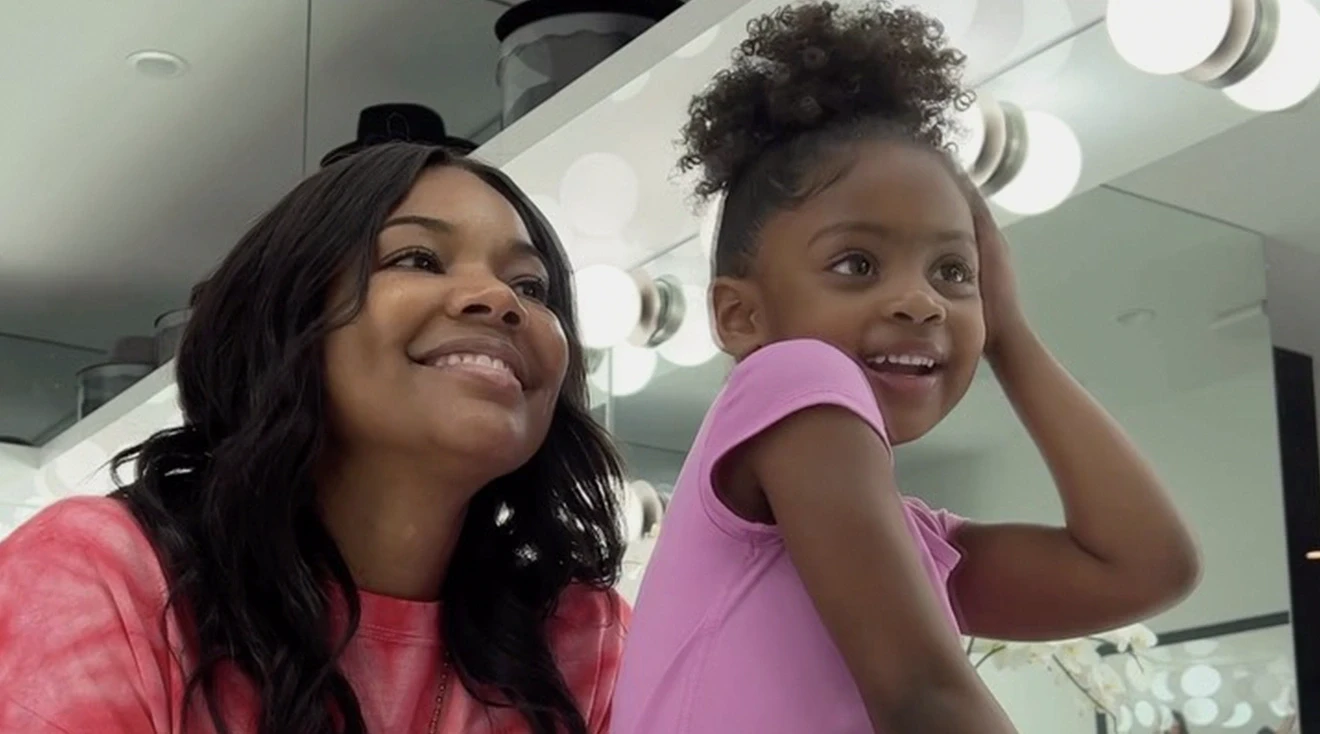 gabrielle union-wade and daughter do positive affirmations together