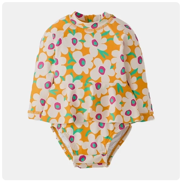 Hanna Andersson Baby One-Piece Skirted Rashguard Swimsuit