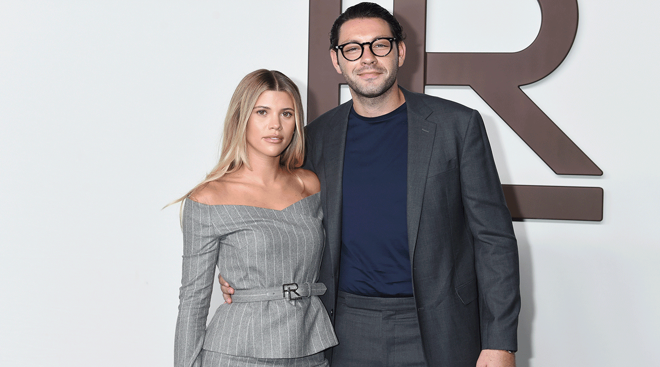 Sofia Richie and Elliot Grainge at the Ralph Lauren Spring 2024 Ready To Wear Fashion Show at the Brooklyn Navy Yard on September 8, 2023 in Brooklyn, New York