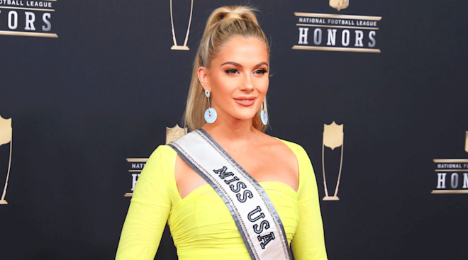 Miss USA Sarah Rose Summers poses for photos on the red carpet at the NFL Honors on February 2, 2019 at the Fox Theatre in Atlanta, GA