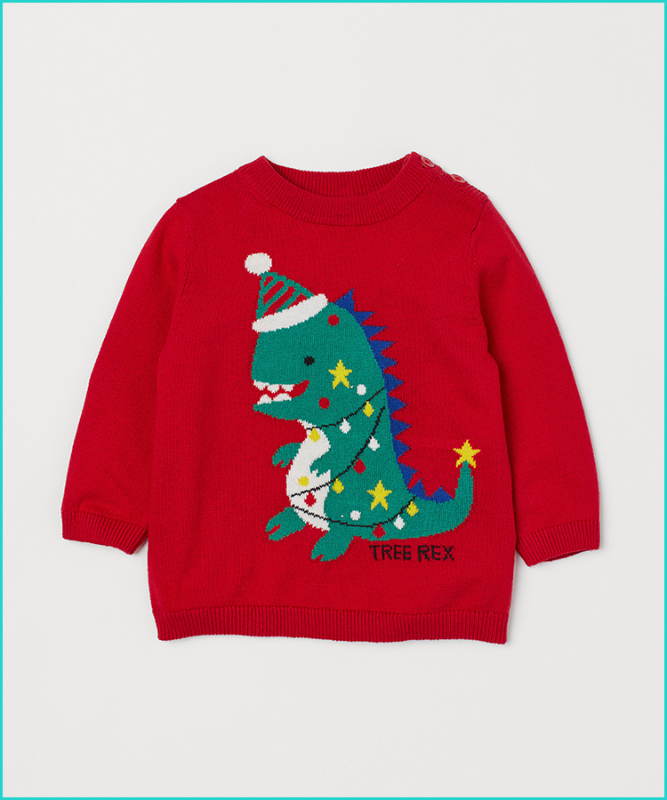 Festive Threads Unisex Baby Ugly Christmas Sweater Moose Design Lt. Blue, 6 Months T-Shirt Romper